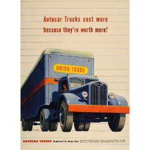   Blue Autocar Semi Truck Ardmore PA   Original Print Ad