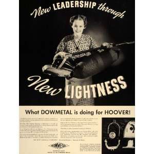  1937 Ad Dow Chemical Dowmetal Hoover Vacuum Cleaner 