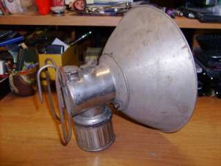 Vintage JUSTRITE 1915 Carbide Mining Light Lamp Nickel Plated Large 