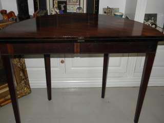 Antique Flame Mahogany Demilune Game Table  