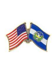 American & El Salvador Flags Pin 1