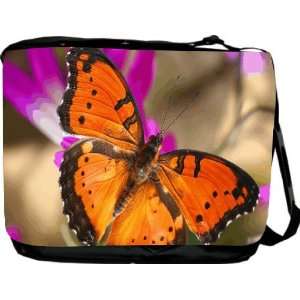  Orange Butterflies Art Design Messenger Bag   Book Bag 