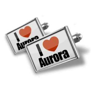 Cufflinks I Love Aurora region Colorado, United States   Hand Made 