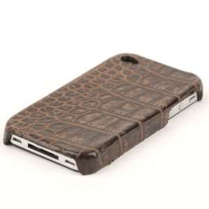  New brown genuine crocodile leather case iphone 4 cover by 