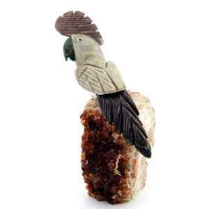  Auspicious Crystal Parrot on Citrine 