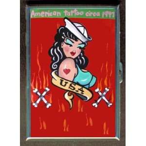  TATTOO BUSTY SAILOR GIRL 1947 ID CIGARETTE CASE WALLET 