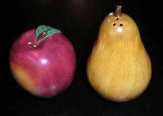 Cooks Club Apple & Pear Salt & Pepper Shakers, Apple Measures 2 3/4 
