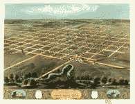 26 Antique Historic Panoramic Maps of Iowa IA on CD  