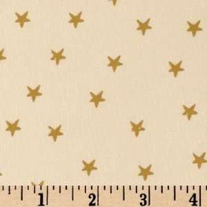   Olivia Natural /Gold Stars Fabric By The Yard Arts, Crafts & Sewing