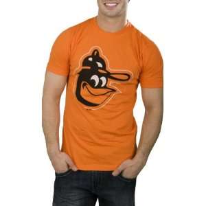   Shirt Majestic Select Orange Orioles Bird Official Logo Singles Tee