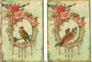 Fair Trade hemp paper Vintage Bird note cards set of 4 Stationery 
