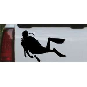  Diver Sports Car Window Wall Laptop Decal Sticker    Black 