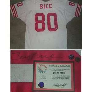 Jerry Rice Signed White Wilson Jersey 