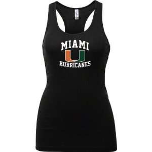 Miami Hurricanes Black Womens Aptitude Tank Top Sports 