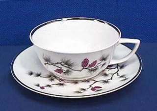 Arcadian Fine China SOUTHERN PINES Cup and + Saucer Set  