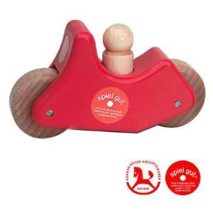  Wooden Toy Cars Red Motorcycle with Figure by 