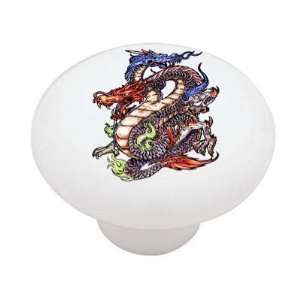  Oriental Two Headed Dragon Decorative High Gloss Ceramic 