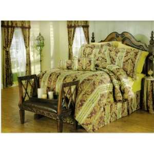  Las Vegas 7Pc. Comforter Set Queen Burgundy Gold