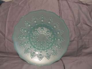 Arda Glassware Turkey Large Ice Blue Footed Glass Bowl  