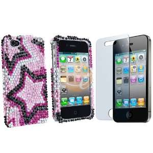 Twin Stars Diamond Snap on Case + Reusable Screen Protector for Apple 
