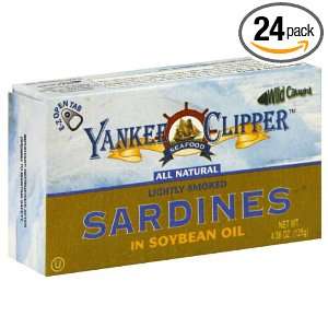 Yankee Clipper Sardines, In Soybean Oil, 4.38 Ounce (Pack of 24 