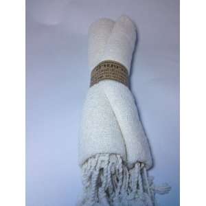   Scarf Hand Woven Scarves Wrap Gift Natural Cream Undyed 