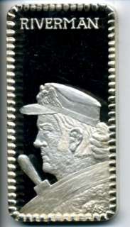 SILVER ART BAR 1 OZ .999 HAMILTON MINT RIVERMAN RARE  