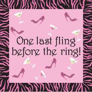 Bachelorette Party Beverage Napkins   One Last Fling Before the Ring 