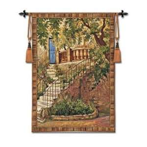  Tapestry handwoven Tuscan Villa I large 67x52 cotton earth 