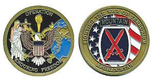 10TH MOUNTAIN OEF ARMY AFGHANISTAN CHALLENGE COIN  