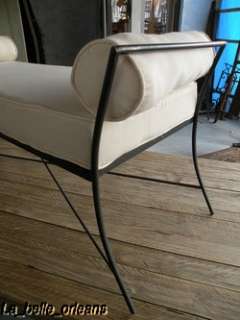 CHIC FRENCH TWO SEATER IRON WINDOW BENCH GREAT PATINA  