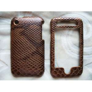   Snake Skin iPhone 3g 3gs Front & Back Case Cover Brown Everything