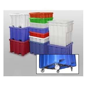   With Lid 48x48x46 Blue, Dumping Bracket And 5 Casters