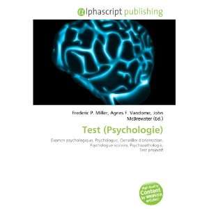  Test (Psychologie) (French Edition) (9786133885738) Books