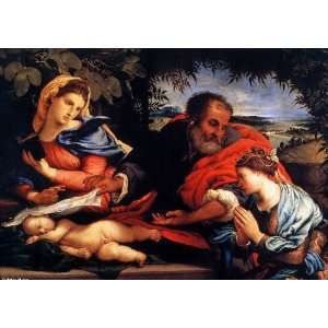    Lorenzo Lotto   24 x 16 inches   The Holy Family and St Catherine