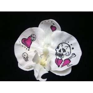  Hand Painted Tattoo Orchid Hair Flower Clip Beauty