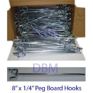  Heavy Duty 8 x 1/4 PEG Board Hook Shelf Hanger 100 PC 