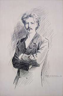 CHARLES R. ERDMANN Signed 1902 Ink Drawing   LISTED  