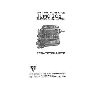   205 Aircraft Engine Illustrated Parts Manual Junkers Jumo 205 Books