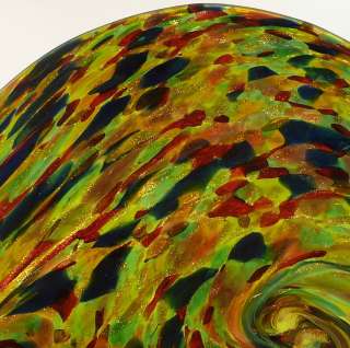   SPARKLES ~ HAND BLOWN GLASS ART WALL BOWL or TABLE PLATTER ~ DIRWOOD