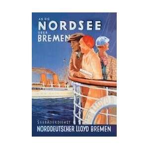 Cruise to the North Sea via Bremen 12x18 Giclee on canvas  