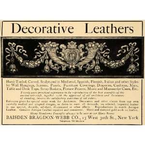  1906 Ad Decorative Leather Baisden Bragdon Webb Company 