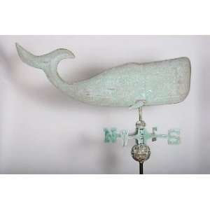 Large Antique Copper Nautical Whale Full Size Weathervane  