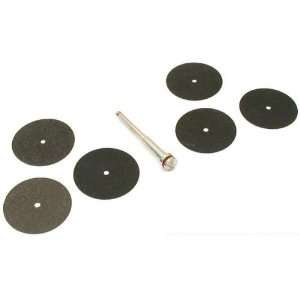  6 Cut Off Wheels Discs Screw Mandrel Rotary Tool 3/32 