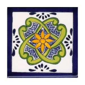   DESIGN 1 DECO Mexican Ceramic Tile 4 1/4 x 4 1/4