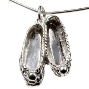  Silver Charm Necklace Ballet Shoes Jewelry