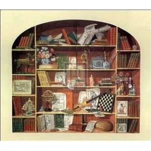 Anonymous   Trompe LOeil of a Bookcase Size 33 x 28   Poster (33 x 28 