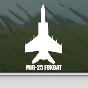  MiG 25 FOXBAT White Sticker Military Soldier Laptop Vinyl White 