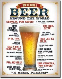 Order A Beer Around The World Tin Sign Bar Pub  