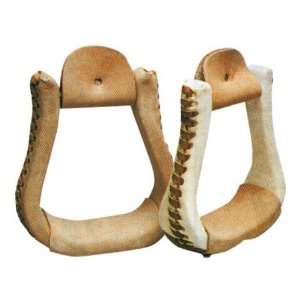  Deep Roper Stirrup   Rawhide   Pair